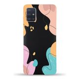 Printify Samsung Galaxy A71 Uyumlu Lansman Kılıf Karışık Renkler Tasarımlı Içi Kadife Kapak-Siyah