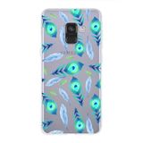 PrintiFy Samsung Galaxy A8 2018 ile Uyumlu 1mm Slim Fit Nazar Boncuğu 3 Baskılı Şeffaf Kılıf
