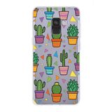 PrintiFy Samsung Galaxy A8 2018 ile Uyumlu 1mm Slim Fit Water Color 4 Baskılı Şeffaf Kılıf