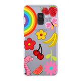 PrintiFy Samsung Galaxy A8 2018 ile Uyumlu 1mm Slim Fit Water Color 5 Baskılı Şeffaf Kılıf