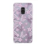 PrintiFy Samsung Galaxy A8 2018 ile Uyumlu Kapak Floral Pudra Tasarımlı 1mm Fit Şeffaf Silikon Kılıf