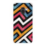 PrintiFy Samsung Galaxy A8 2018 ile Uyumlu Kapak Labirent Grafiti Tasarımlı 1mm Fit Şeffaf Silikon Kılıf