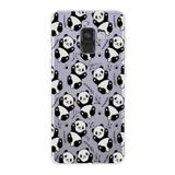 PrintiFy Samsung Galaxy A8 2018 ile Uyumlu Kapak Panda Tasarımlı 1mm Fit Şeffaf Silikon Kılıf