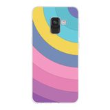 PrintiFy Samsung Galaxy A8 2018 ile Uyumlu Kapak Renk Cümbüşü B Mor Tasarımlı 1mm Fit Şeffaf Silikon Kılıf