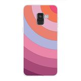 PrintiFy Samsung Galaxy A8 2018 ile Uyumlu Kapak Renk Cümbüşü F Pembe Tasarımlı 1mm Fit Şeffaf Silikon Kılıf