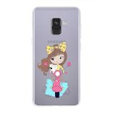 PrintiFy Samsung Galaxy A8 2018 ile Uyumlu Kapak Vespagirl Tasarımlı 1mm Fit Şeffaf Silikon Kılıf