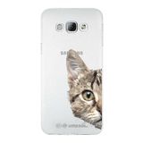 PrintiFy Samsung Galaxy A8 ile Uyumlu Kapak Catface Tasarımlı 1mm Fit Şeffaf Silikon Kılıf