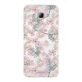 PrintiFy Samsung Galaxy A8 ile Uyumlu Kapak Floral Kırmızı Tasarımlı 1mm Fit Şeffaf Silikon Kılıf