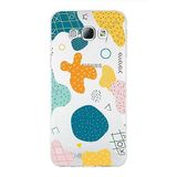 PrintiFy Samsung Galaxy A8 ile Uyumlu Kapak Geometrik Şekiller Tasarımlı 1mm Fit Şeffaf Silikon Kılıf