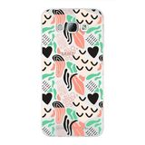 PrintiFy Samsung Galaxy A8 ile Uyumlu Kapak Memphis Desen - 1 Tasarımlı 1mm Fit Şeffaf Silikon Kılıf