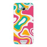 PrintiFy Samsung Galaxy A8 ile Uyumlu Kapak Renkli Desen B Turuncu Tasarımlı 1mm Fit Şeffaf Silikon Kılıf