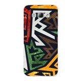 PrintiFy Samsung Galaxy A8 ile Uyumlu Kapak Soyut Grafiti Tasarımlı 1mm Fit Şeffaf Silikon Kılıf