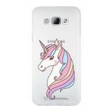 PrintiFy Samsung Galaxy A8 ile Uyumlu Kapak Unicorn Tasarımlı 1mm Fit Şeffaf Silikon Kılıf