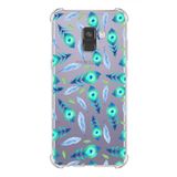 PrintiFy Samsung Galaxy A8 Plus 2018 Nazar Boncuğu 3 Baskılı Şeffaf Köşe Korumalı Antişok Kılıf