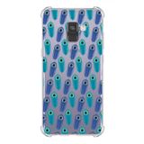 PrintiFy Samsung Galaxy A8 Plus 2018 Nazar Boncuğu 4 Baskılı Şeffaf Köşe Korumalı Antişok Kılıf