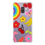 PrintiFy Samsung Galaxy A8 Plus 2018 Water Color 5 Baskılı Şeffaf Köşe Korumalı Antişok Kılıf