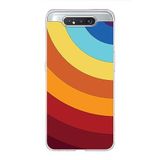 PrintiFy Samsung Galaxy A80 ile Uyumlu Kapak Renk Cümbüşü A Kırmızı Tasarımlı 1mm Fit Şeffaf Silikon Kılıf