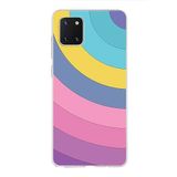 PrintiFy Samsung Galaxy A81 ile Uyumlu Kapak Renk Cümbüşü B Mor Tasarımlı 1mm Fit Şeffaf Silikon Kılıf