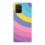 PrintiFy Samsung Galaxy A91 ile Uyumlu Kapak Renk Cümbüşü B Mor Tasarımlı 1mm Fit Şeffaf Silikon Kılıf