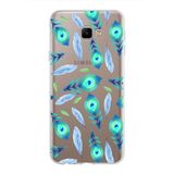 PrintiFy Samsung Galaxy J4 Core ile Uyumlu 1mm Slim Fit Nazar Boncuğu 3 Baskılı Şeffaf Kılıf