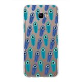 PrintiFy Samsung Galaxy J4 Core ile Uyumlu 1mm Slim Fit Nazar Boncuğu 4 Baskılı Şeffaf Kılıf