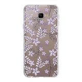 PrintiFy Samsung Galaxy J4 Core ile Uyumlu Kapak Floral Lila Tasarımlı 1mm Fit Şeffaf Silikon Kılıf