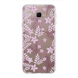 PrintiFy Samsung Galaxy J4 Core ile Uyumlu Kapak Floral Pudra Tasarımlı 1mm Fit Şeffaf Silikon Kılıf