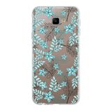 PrintiFy Samsung Galaxy J4 Core ile Uyumlu Kapak Floral Su Yeşili Tasarımlı 1mm Fit Şeffaf Silikon Kılıf