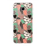 PrintiFy Samsung Galaxy J4 Core ile Uyumlu Kapak Memphis Desen - 1 Tasarımlı 1mm Fit Şeffaf Silikon Kılıf