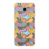 PrintiFy Samsung Galaxy J4 Core ile Uyumlu Kapak Memphis Desen - 2 Tasarımlı 1mm Fit Şeffaf Silikon Kılıf