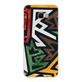 PrintiFy Samsung Galaxy J4 Core ile Uyumlu Kapak Soyut Grafiti Tasarımlı 1mm Fit Şeffaf Silikon Kılıf