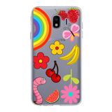 PrintiFy Samsung Galaxy J4 ile Uyumlu 1mm Slim Fit Water Color 5 Baskılı Şeffaf Kılıf