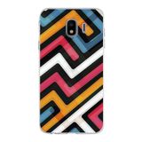 PrintiFy Samsung Galaxy J4 ile Uyumlu Kapak Labirent Grafiti Tasarımlı 1mm Fit Şeffaf Silikon Kılıf