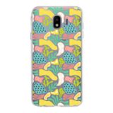 PrintiFy Samsung Galaxy J4 ile Uyumlu Kapak Memphis Desen - 3 Tasarımlı 1mm Fit Şeffaf Silikon Kılıf