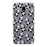 PrintiFy Samsung Galaxy J4 ile Uyumlu Kapak Panda Tasarımlı 1mm Fit Şeffaf Silikon Kılıf