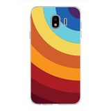 PrintiFy Samsung Galaxy J4 ile Uyumlu Kapak Renk Cümbüşü A Kırmızı Tasarımlı 1mm Fit Şeffaf Silikon Kılıf