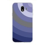 PrintiFy Samsung Galaxy J4 ile Uyumlu Kapak Renk Cümbüşü D Lila Tasarımlı 1mm Fit Şeffaf Silikon Kılıf