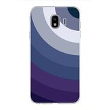 PrintiFy Samsung Galaxy J4 ile Uyumlu Kapak Renk Cümbüşü E Mavi Tasarımlı 1mm Fit Şeffaf Silikon Kılıf