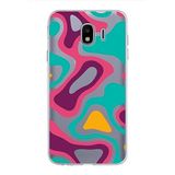 PrintiFy Samsung Galaxy J4 ile Uyumlu Kapak Renkli Desen A Kırmızı Tasarımlı 1mm Fit Şeffaf Silikon Kılıf