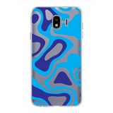 PrintiFy Samsung Galaxy J4 ile Uyumlu Kapak Renkli Desen C Mavi Tasarımlı 1mm Fit Şeffaf Silikon Kılıf