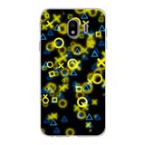 PrintiFy Samsung Galaxy J4 ile Uyumlu Kapak Semboller Tasarımlı 1mm Fit Şeffaf Silikon Kılıf