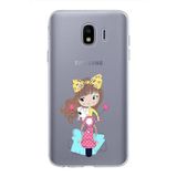 PrintiFy Samsung Galaxy J4 ile Uyumlu Kapak Vespagirl Tasarımlı 1mm Fit Şeffaf Silikon Kılıf