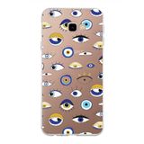 PrintiFy Samsung Galaxy J4 Plus ile Uyumlu 1mm Slim Fit Nazar Boncuğu 2 Baskılı Şeffaf Kılıf