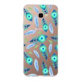 PrintiFy Samsung Galaxy J4 Plus ile Uyumlu 1mm Slim Fit Nazar Boncuğu 3 Baskılı Şeffaf Kılıf