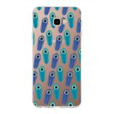 PrintiFy Samsung Galaxy J4 Plus ile Uyumlu 1mm Slim Fit Nazar Boncuğu 4 Baskılı Şeffaf Kılıf