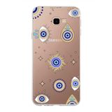 PrintiFy Samsung Galaxy J4 Plus ile Uyumlu 1mm Slim Fit Nazar Boncuğu 5 Baskılı Şeffaf Kılıf