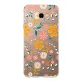 PrintiFy Samsung Galaxy J4 Plus ile Uyumlu Kapak Çiçek Tasarımlı 1mm Fit Şeffaf Silikon Kılıf