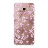 PrintiFy Samsung Galaxy J4 Plus ile Uyumlu Kapak Floral Pudra Tasarımlı 1mm Fit Şeffaf Silikon Kılıf