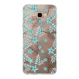 PrintiFy Samsung Galaxy J4 Plus ile Uyumlu Kapak Floral Su Yeşili Tasarımlı 1mm Fit Şeffaf Silikon Kılıf
