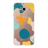 PrintiFy Samsung Galaxy J4 Plus ile Uyumlu Kapak Geometrik Şekiller Tasarımlı 1mm Fit Şeffaf Silikon Kılıf